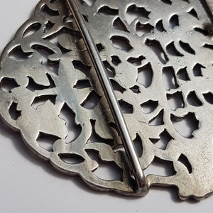 Large Sterling Silver Maternity Matrons Belt Buckle Antique London circa 1899