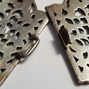 Large Sterling Silver Maternity Matrons Belt Buckle Antique London circa 1899