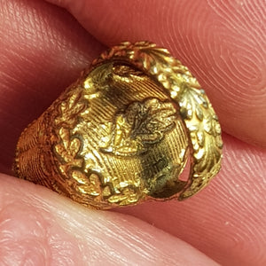 14k Gold Cairngorm Citrine Set Oak Leaf Decorated Miniature Egg Basket Fob Pendant Seal Antique Georgian circa 1820's
