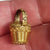 14k Gold Cairngorm Citrine Set Oak Leaf Decorated Miniature Egg Basket Fob Pendant Seal Antique Georgian circa 1820's
