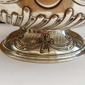 Sterling Silver Lovers Knot Swag Gallery Pattern Bowl Antique London circa 1925