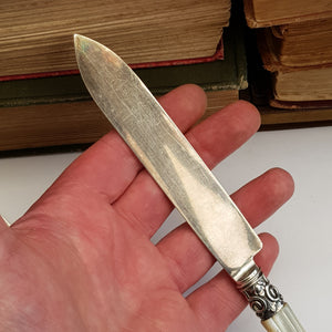 Superb Sterling Silver Mother Of Pearl Handled Fruit Cutlery Duo Birmingham circa 1870