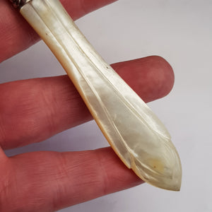 Superb Sterling Silver Mother Of Pearl Handled Fruit Cutlery Duo Birmingham circa 1870