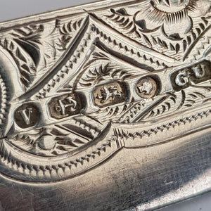 Superb Sterling Silver Mother Of Pearl Handled Fruit Cutlery Duo Birmingham circa 1870