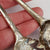 Sterling Silver Rare Pair Of Repousse Berry Spoons Antique Georgian London circa 1765