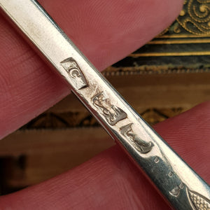 Sterling Silver Rare Pair Of Repousse Berry Spoons Antique Georgian London circa 1765