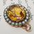 9k Gold Mounted Citrine And Pearl Pendant Antique Victorian Circa 1870