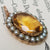 9k Gold Mounted Citrine And Pearl Pendant Antique Victorian Circa 1870