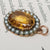 9k Gold Mounted Citrine And Pearl Pendant Antique Victorian Circa 1870