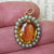 9k Gold Mounted Citrine And Pearl Pendant Antique Victorian Circa 1870