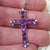 Sterling Silver Mounted Amethyst And Rock Crystal Cross Pendant Antique Victorian circa 1860's