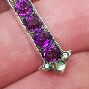 Sterling Silver Mounted Amethyst And Rock Crystal Cross Pendant Antique Victorian circa 1860's