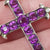 Sterling Silver Mounted Amethyst And Rock Crystal Cross Pendant Antique Victorian circa 1860's