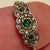 9k Gold And Silver Green & White Paste Daisy Flower Ring Antique Art Deco circa 1920's