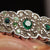 9k Gold And Silver Green & White Paste Daisy Flower Ring Antique Art Deco circa 1920's