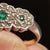 9k Gold And Silver Green & White Paste Daisy Flower Ring Antique Art Deco circa 1920's