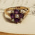 9ct Gold Amethyst & Pearl Daisy Ring Size U.K N Antique Birmingham circa 1889
