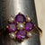 9ct Gold Amethyst & Pearl Daisy Ring Size U.K N Antique Birmingham circa 1889