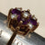 9ct Gold Amethyst & Pearl Daisy Ring Size U.K N Antique Birmingham circa 1889