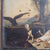 Oil On Board Painting Of Dog Protecting Expired Child From Eagle Antique circa 1800