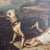Oil On Board Painting Of Dog Protecting Expired Child From Eagle Antique circa 1800