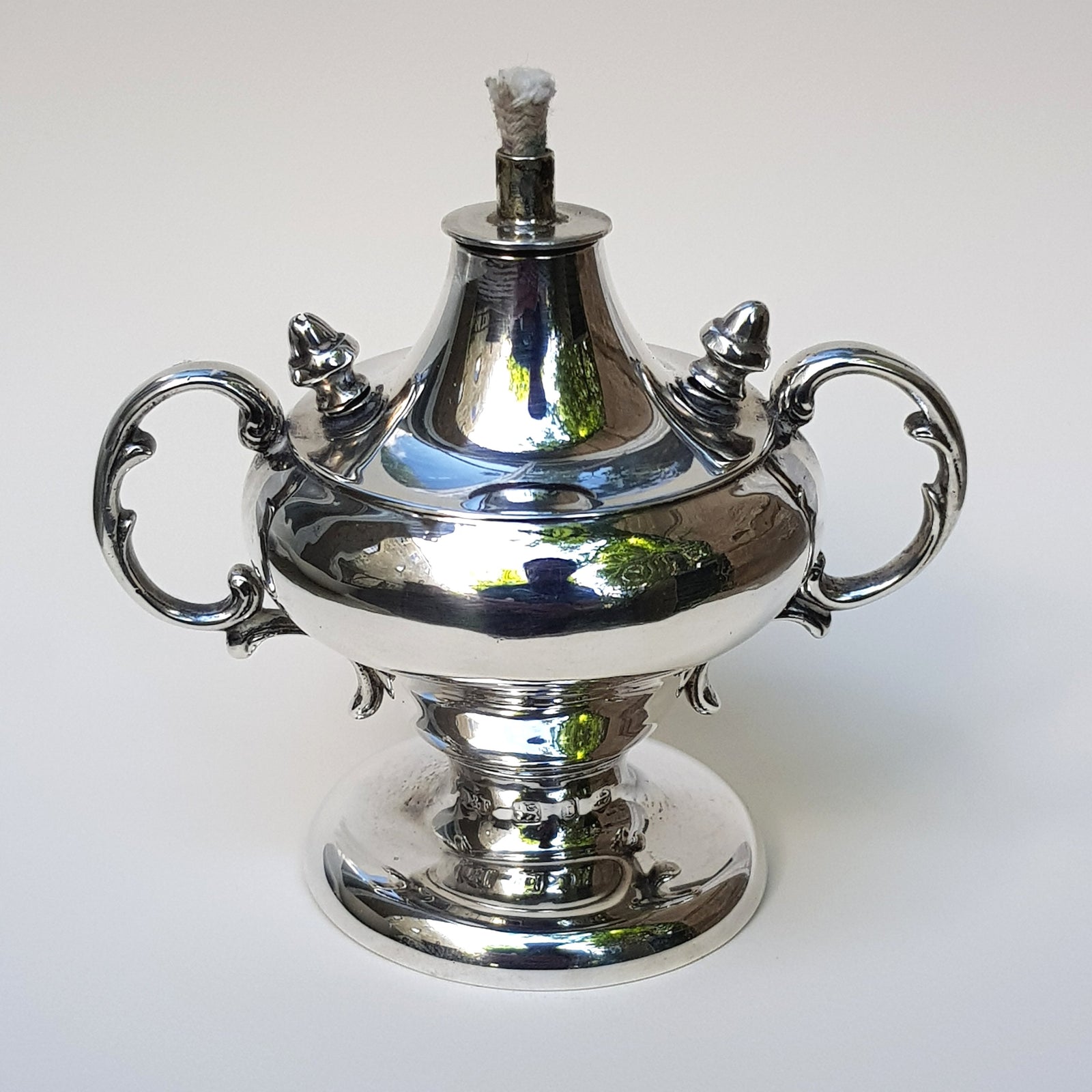 Sterling Silver Grecian Urn Style Table Cigar Lighter Antique Birmingham Circa 1888