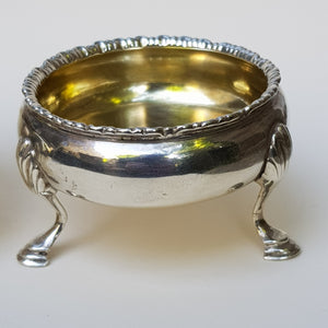 Sterling Silver Rare Pair Of Three Footed Table Salts Antique Georgian London Circa 1780