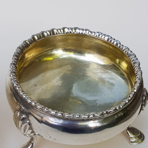 Sterling Silver Rare Pair Of Three Footed Table Salts Antique Georgian London Circa 1780