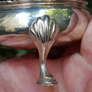 Sterling Silver Rare Pair Of Three Footed Table Salts Antique Georgian London Circa 1780