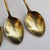Sterling Silver Enamel Finished Art Nouveau Blue Bell Pattern Set of x4 Tea Spoons Birmingham circa 1968
