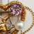 9k Gold Pearl & Amethyst Victorian Love Heart Brooch Vintage Edinburgh Circa 1961