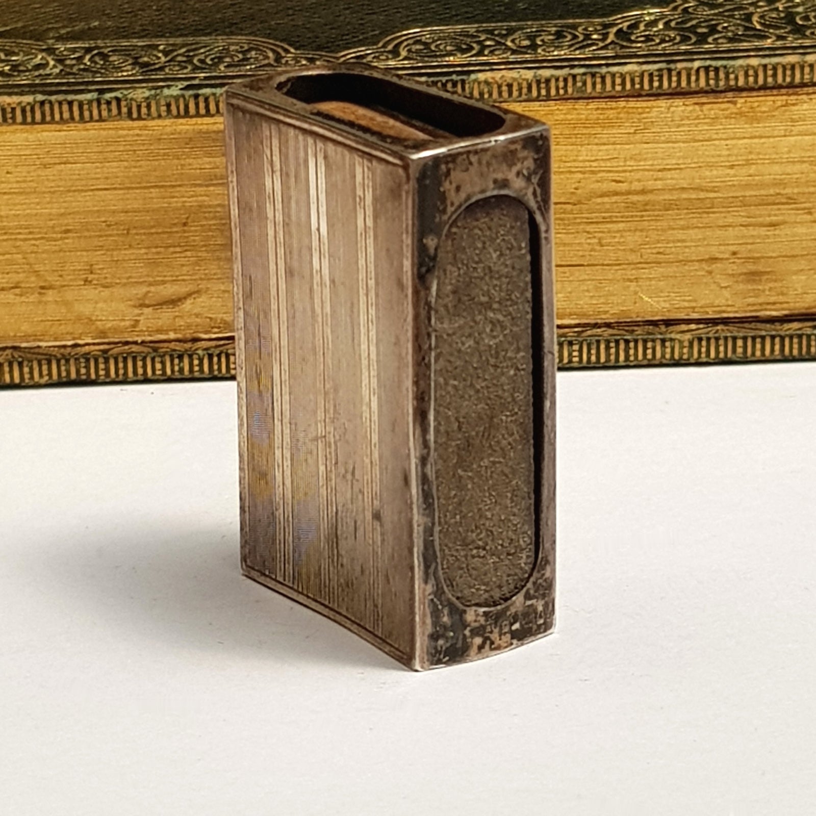 Sterling Silver Matchbox Cover With Old The Ship Matchbox Antique London Circa 1922