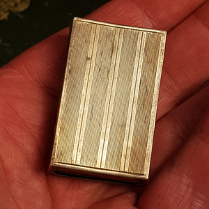 Sterling Silver Matchbox Cover With Old The Ship Matchbox Antique London Circa 1922