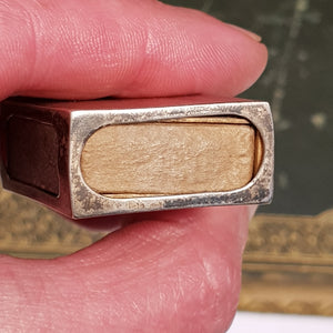 Sterling Silver Matchbox Cover With Old The Ship Matchbox Antique London Circa 1922