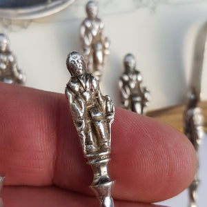 Sterling Silver Clansman Tea Spoons & Sugar Tongs Set Antique Sheffield Circa 1901