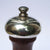 Sterling Silver Mounted Carved Olivewood Pepper Mill Vintage London Circa 1987