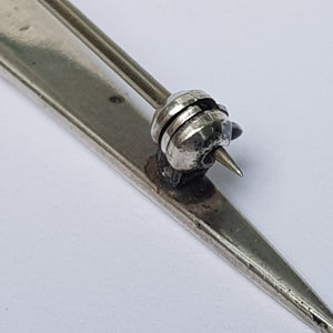 Sterling Silver Large Sized Scottish Dirk Bodkin Brooch Vintage Edinburgh Circa 1961