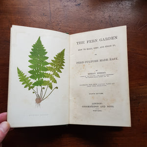 The Fern Garden Shirley Hibbert Green Cloth Bound Book Antique Victorian Circa 1879