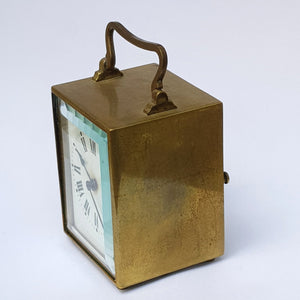 Brass Cased And Bevel Glazed English Carriage Clock Antique Victorian Circa 1880