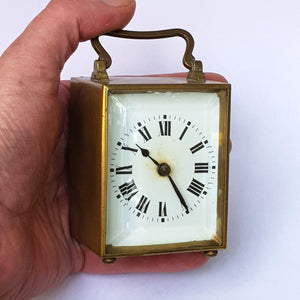 Brass Cased And Bevel Glazed English Carriage Clock Antique Victorian Circa 1880