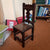 Hand Carved Dark Oak gothic Style Child's Dolls Chair Antique Victorian Circa 1870