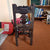 Hand Carved Dark Oak gothic Style Child's Dolls Chair Antique Victorian Circa 1870