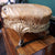 French Gesso Finished Rococo Style Upholstered Style Foot Stool Antique Circa 1880's