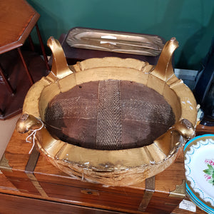 French Gesso Finished Rococo Style Upholstered Style Foot Stool Antique Circa 1880's