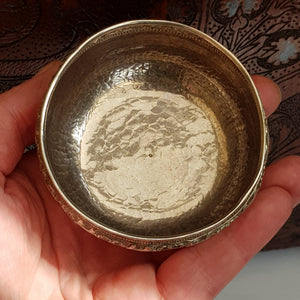 1000 Grade Solid Silver Middle Eastern Floral Repousse Bowl Antique 19th Century