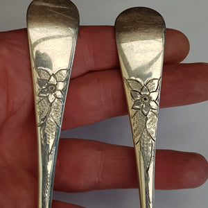 Sterling Silver Gilt Bowl Pair Of Berry Table Spoons Antique London circa 1911