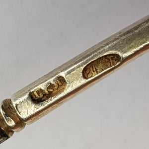 Russian Solid Silver Pair Of Niello Pictorial Bowl Back Spoons Antique Circa 1905