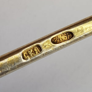 Russian Solid Silver Pair Of Niello Pictorial Bowl Back Spoons Antique Circa 1905