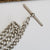 Sterling Silver 15.5 Inch Graduated Curb Link Albert Pocket Watch Chain Antique circa 1912