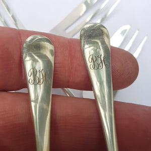 Sterling Silver Set Of x6 Pastry Forks In Original Fitted Box Vintage Sheffield Circa 1962
